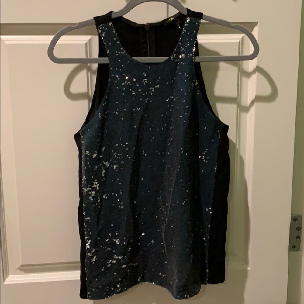 Maje blue sequined top